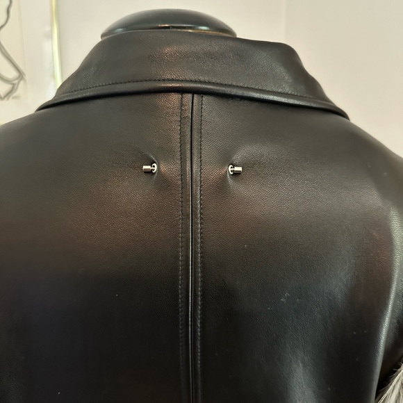 By the Namesake leather jacket with fox fur sleeves - Picture 5 of 17